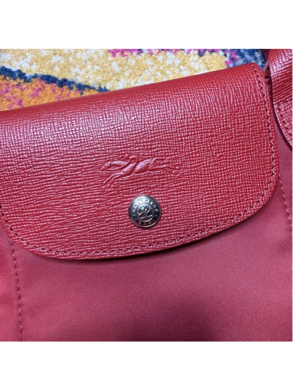 Longchamp Le Pliage Neo 18-inch Nylon Travel Large Shoulder Tote Red - Picture 6 of 12